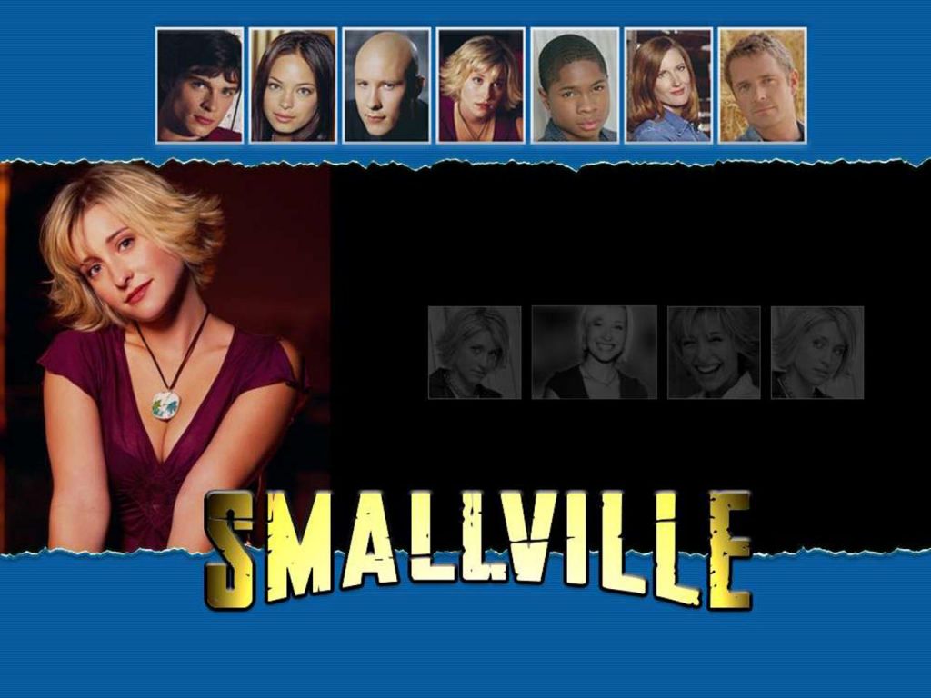 Chloe Sullivan With Smallville Characters Wallpaper 1024x768