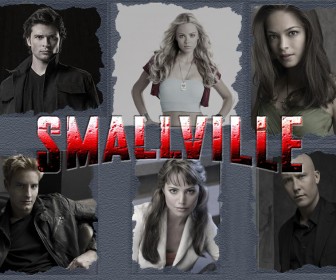 Smallville Cast Portraits Gray Background Wallpaper