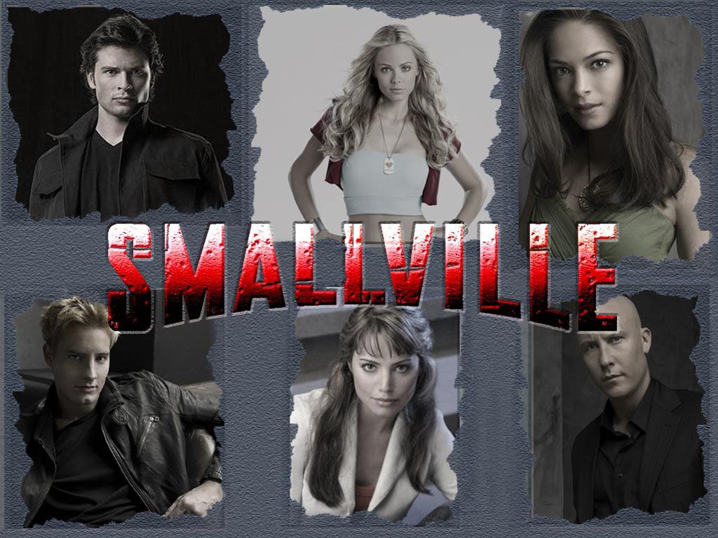 Smallville Cast Portraits Gray Background Wallpaper 1024x768