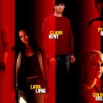 Smallville Cast Standing Red Background Wallpaper